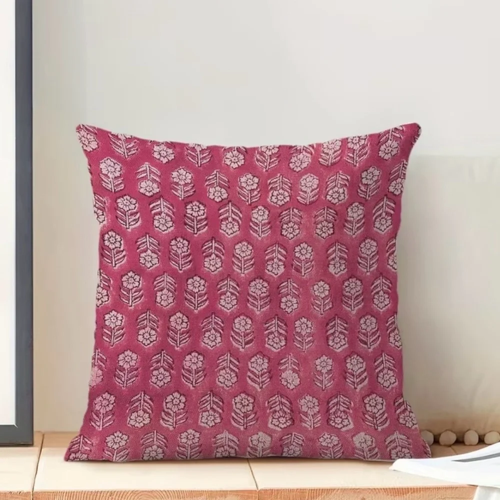 Pink Patterned Decorative Throw Pillow Cover - Set of 2